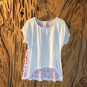 Shop the mint linen blend top with frayed hem. Size: S